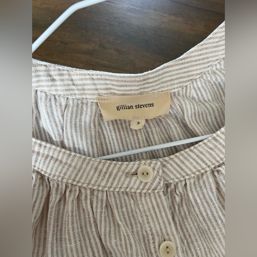 Gillian Stevens Linen Striped Blouse